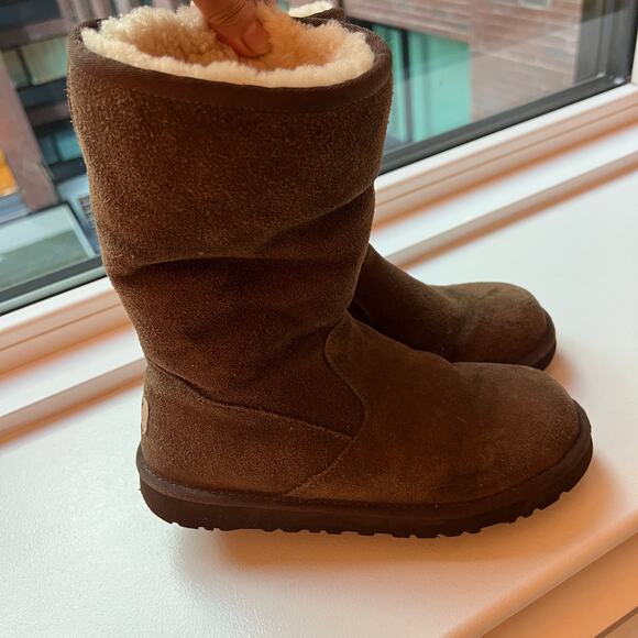 Ugg Australia Zip Tall Boots Sheepskin Girls Youth Size 4 / Size 5.5 - 6 W - Picture 2 of 8